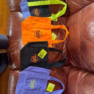 Trader Joe's Mini Tote Bag Set - Black, Orange, Purple, Green